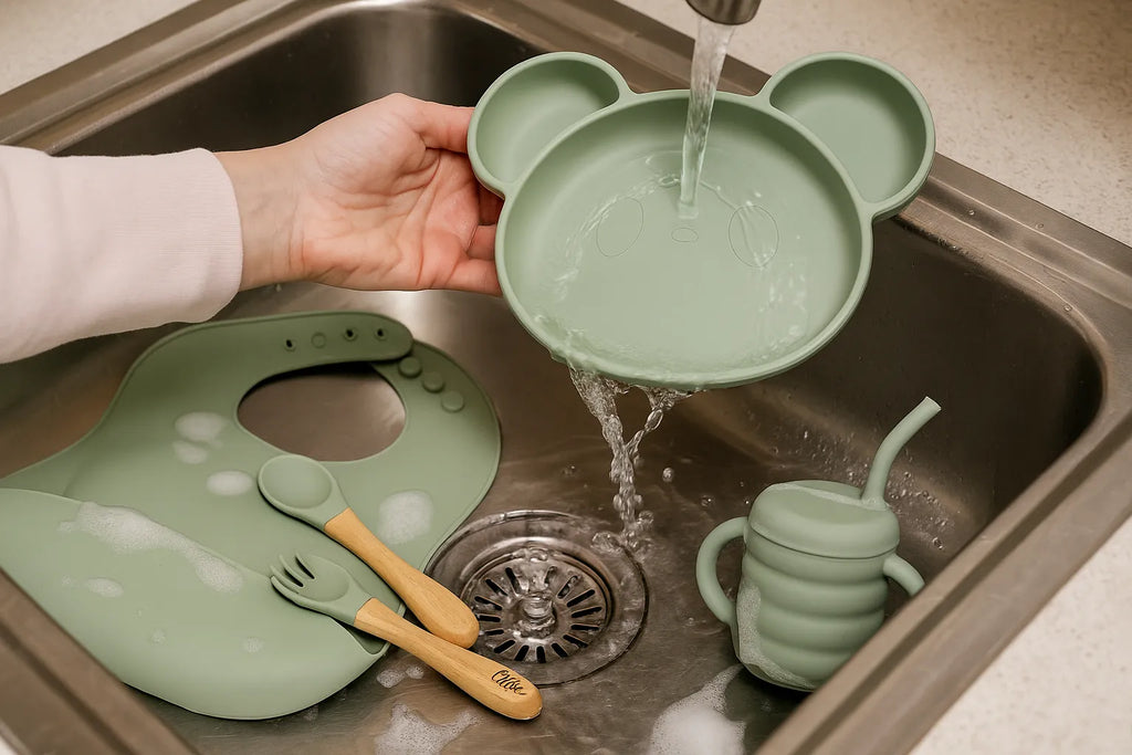 Come lavare le stoviglie in silicone per bambini?