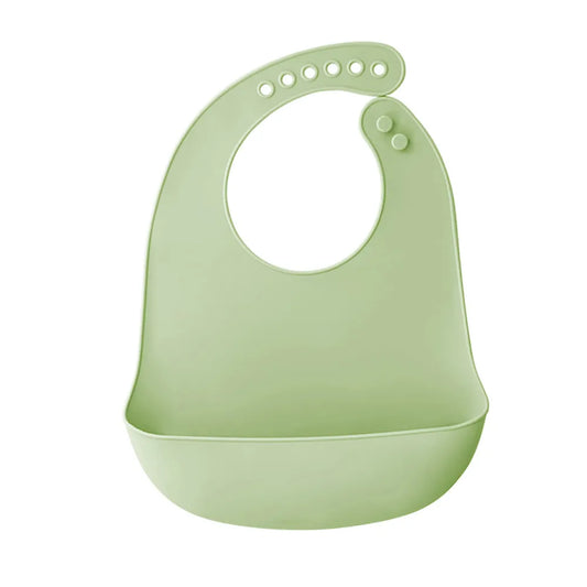 Bavoir bébé vert clair silicone souple