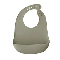 Bavoir bébé vert olive en silicone souple