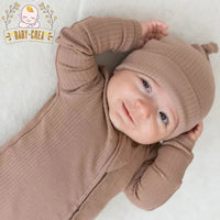 Bonnet naissance gravé au prénom tissu naturel