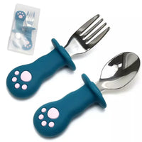 Cuillère et fourchette inox ergonomiques bébé