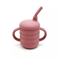 Tasse apprentissage bébé rose souple et stable