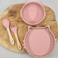 Vaisselle ergonomique bébé forme de petit chat