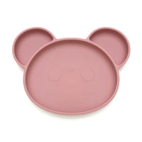 Assiette bébé silicone panda rose