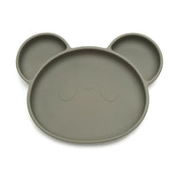 Zoom sur assiette bébé vert olive